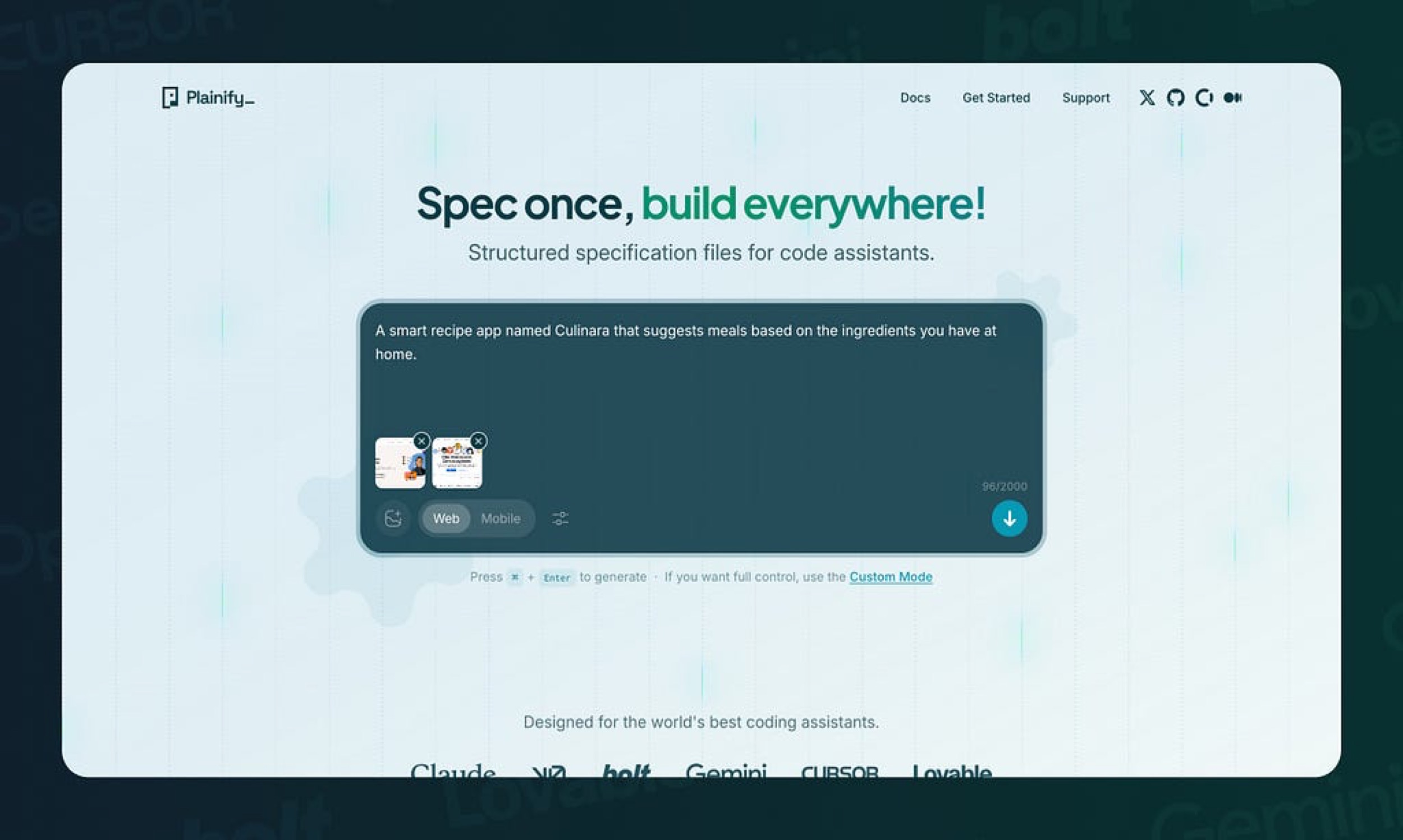 Relax Mode: describe your idea, attach visual references if you have any, and hit generate. That's it.